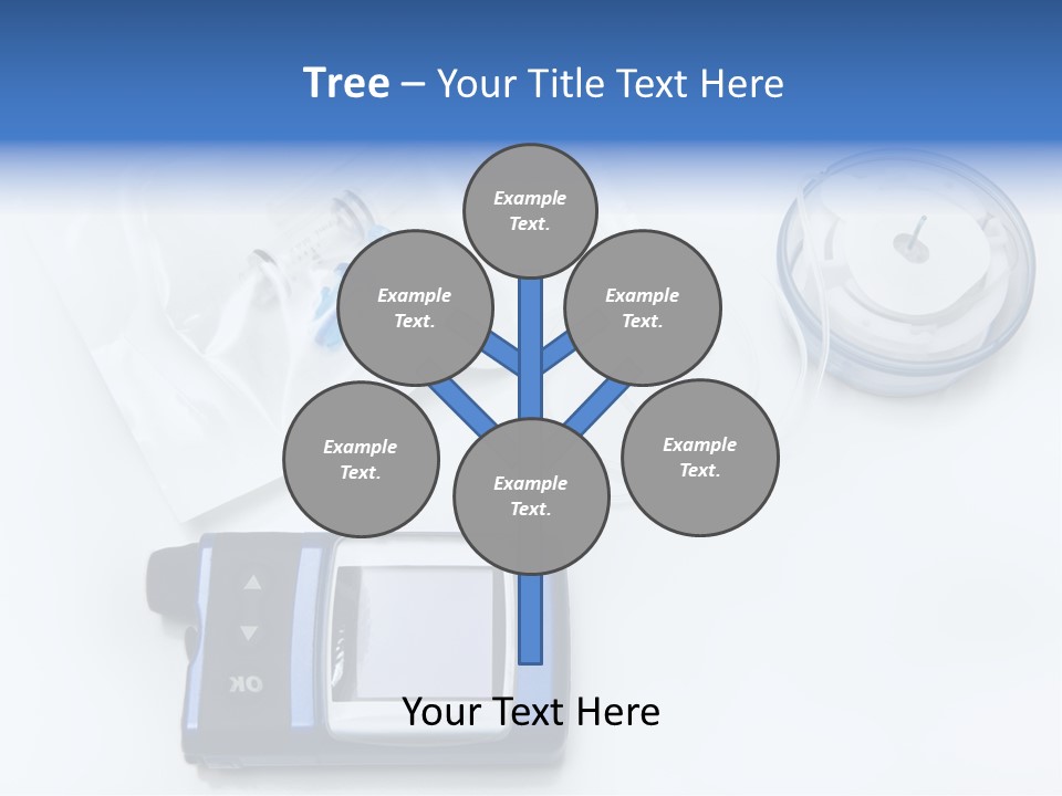 A Blue Camera Sitting On Top Of A White Table PowerPoint Template