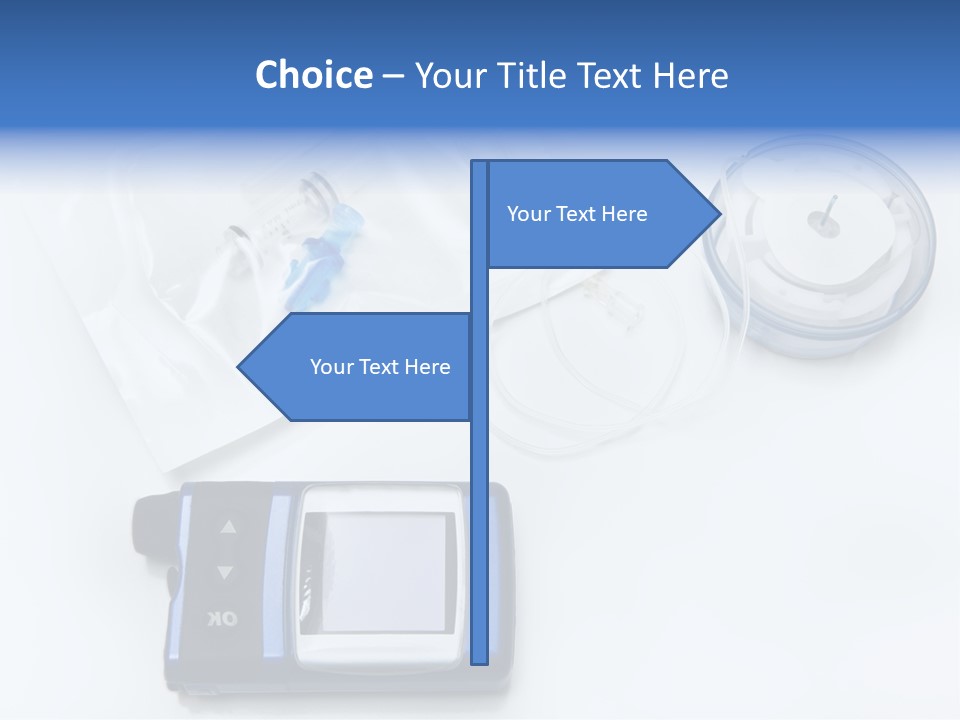 A Blue Camera Sitting On Top Of A White Table PowerPoint Template