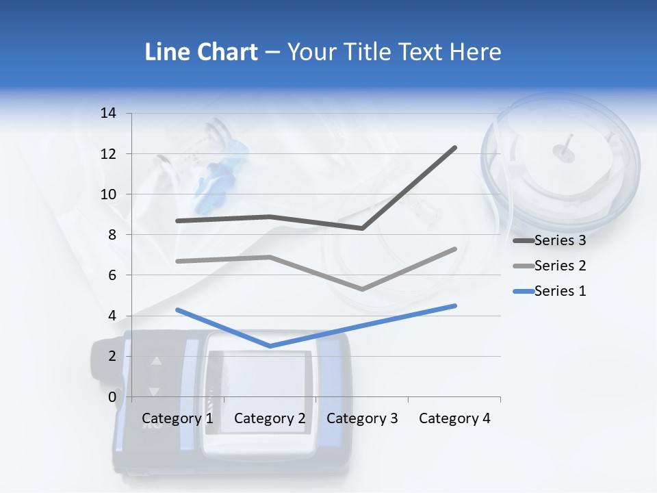 A Blue Camera Sitting On Top Of A White Table PowerPoint Template