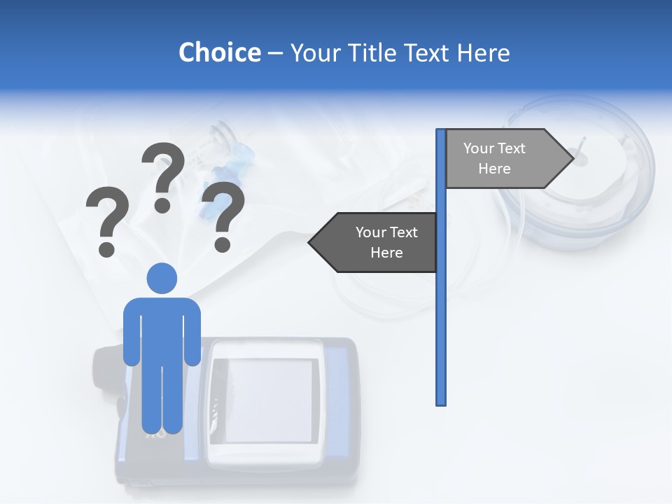 A Blue Camera Sitting On Top Of A White Table PowerPoint Template