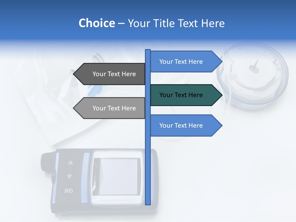 A Blue Camera Sitting On Top Of A White Table PowerPoint Template