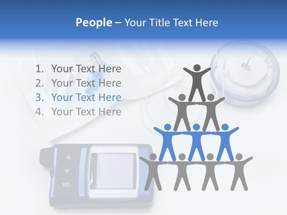 A Blue Camera Sitting On Top Of A White Table PowerPoint Template