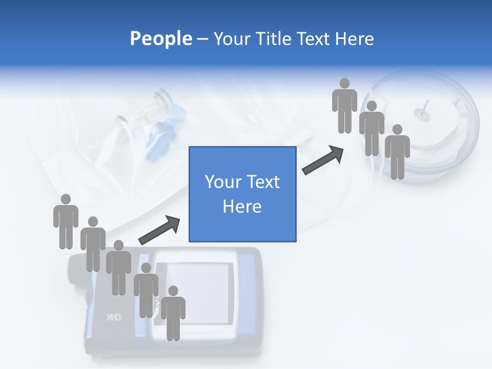 A Blue Camera Sitting On Top Of A White Table PowerPoint Template