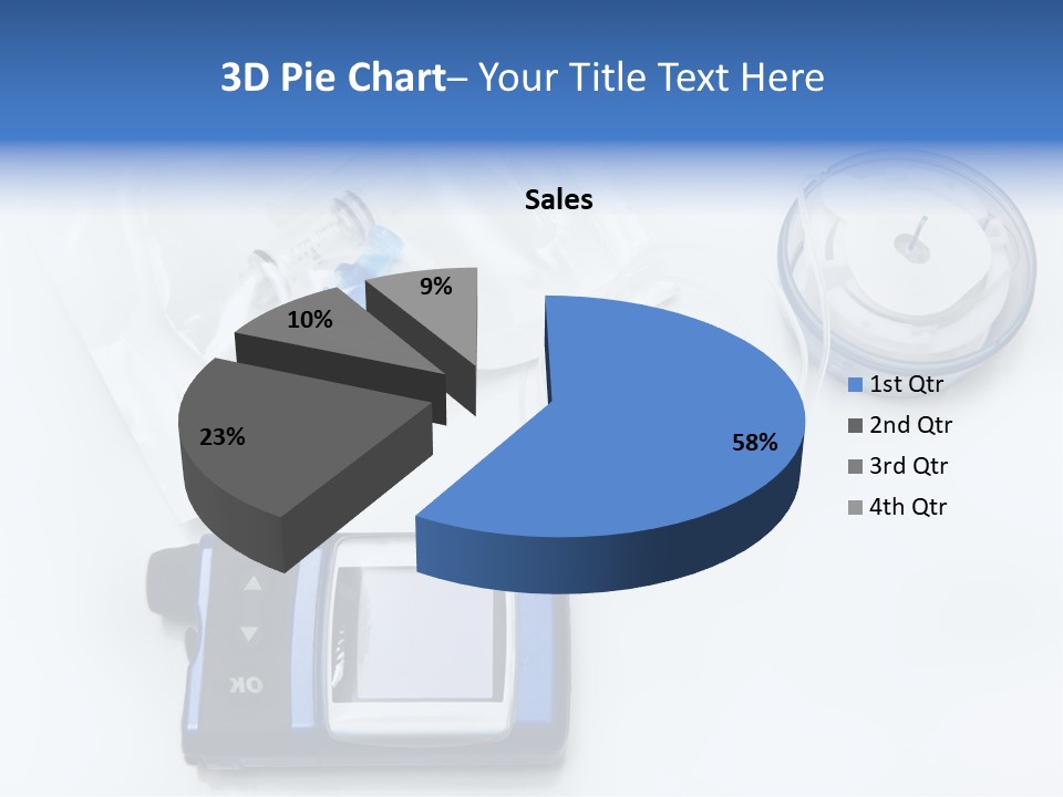 A Blue Camera Sitting On Top Of A White Table PowerPoint Template