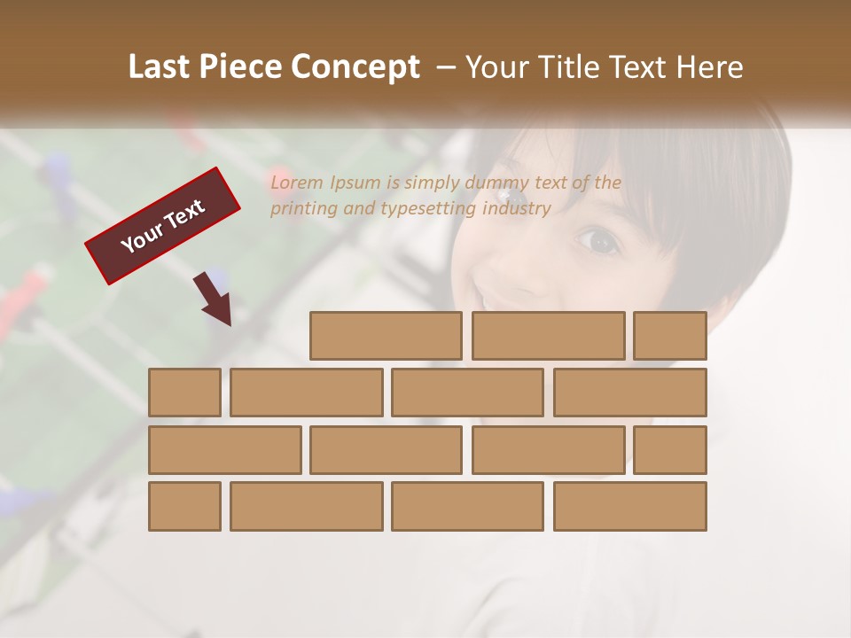 A Young Boy Standing In Front Of A Soccer Field PowerPoint Template