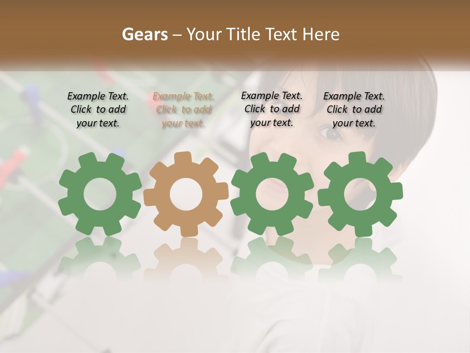 A Young Boy Standing In Front Of A Soccer Field PowerPoint Template