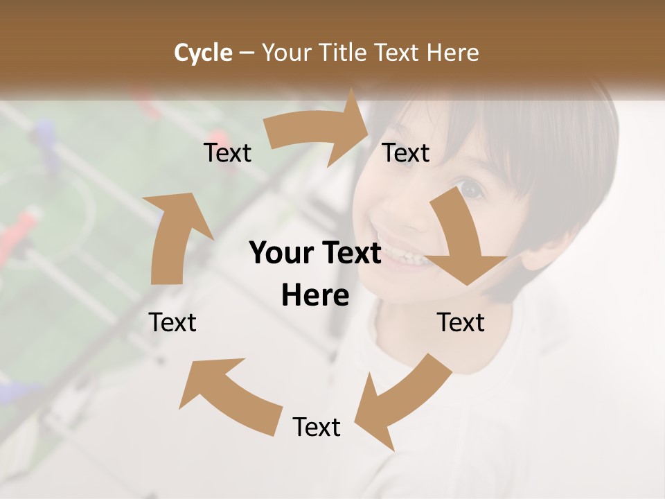 A Young Boy Standing In Front Of A Soccer Field PowerPoint Template