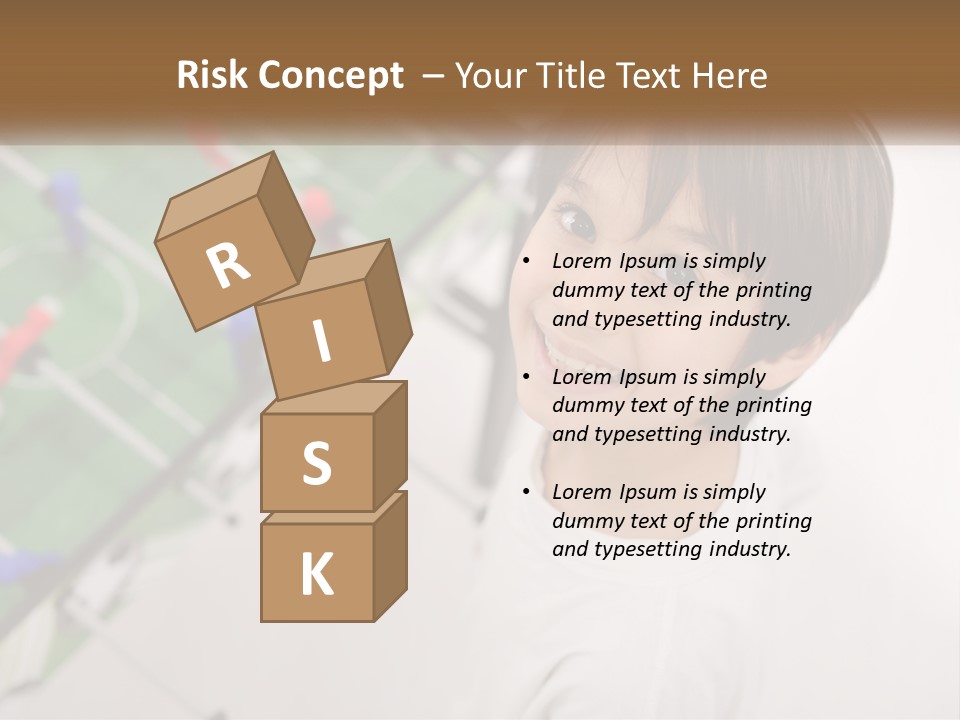 A Young Boy Standing In Front Of A Soccer Field PowerPoint Template