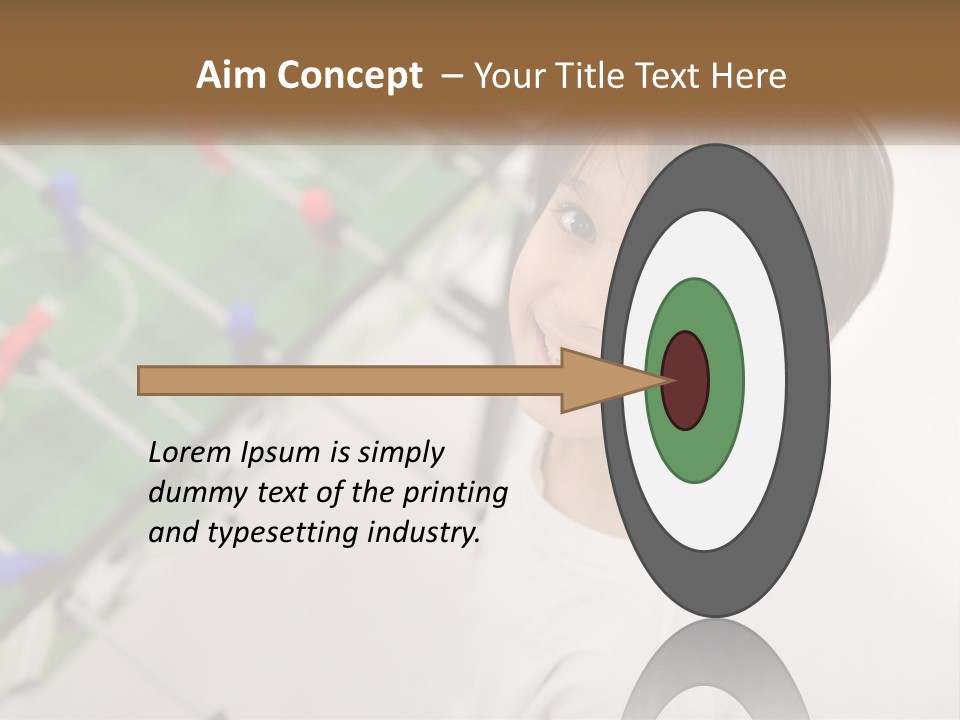 A Young Boy Standing In Front Of A Soccer Field PowerPoint Template