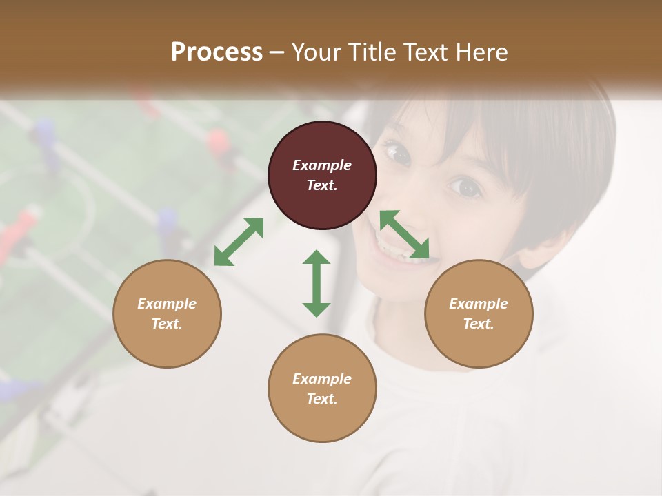 A Young Boy Standing In Front Of A Soccer Field PowerPoint Template
