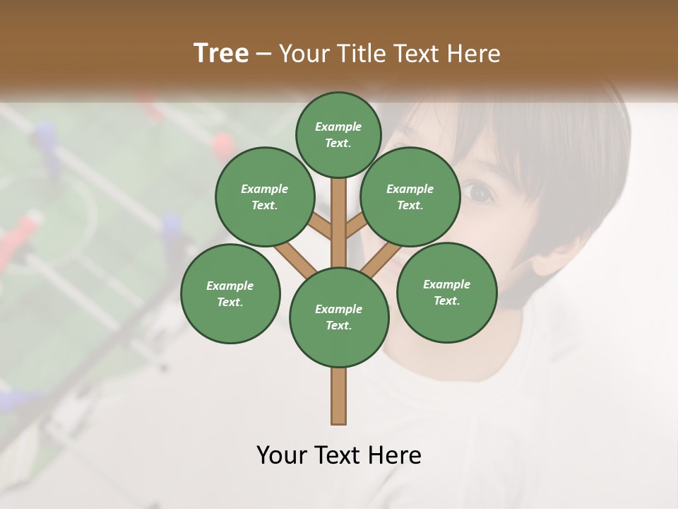 A Young Boy Standing In Front Of A Soccer Field PowerPoint Template