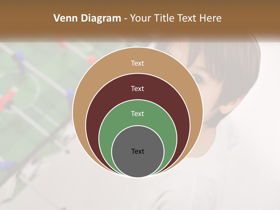 A Young Boy Standing In Front Of A Soccer Field PowerPoint Template