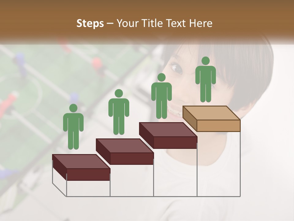 A Young Boy Standing In Front Of A Soccer Field PowerPoint Template