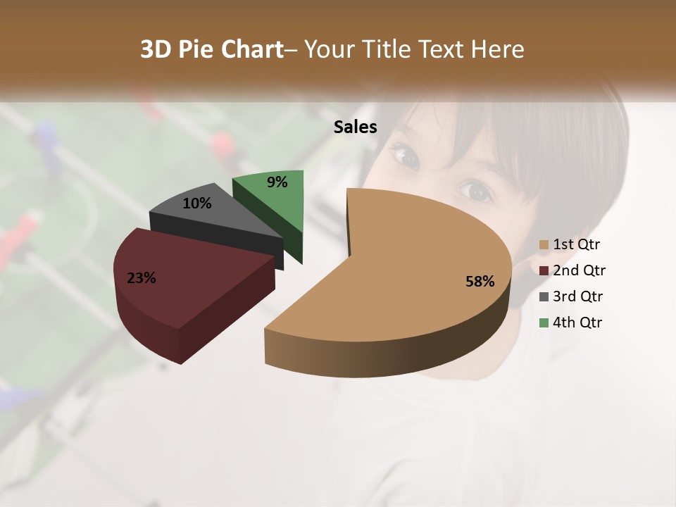 A Young Boy Standing In Front Of A Soccer Field PowerPoint Template
