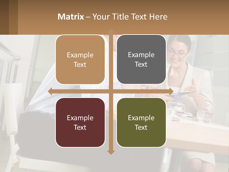 A Man And Woman Sitting At A Table With A Tablet PowerPoint Template