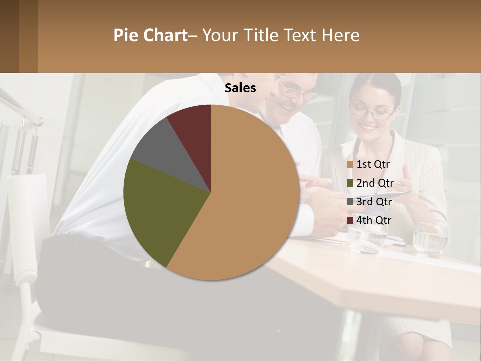 A Man And Woman Sitting At A Table With A Tablet PowerPoint Template