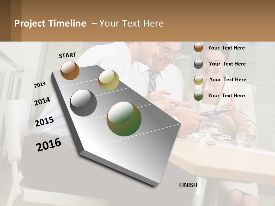 A Man And Woman Sitting At A Table With A Tablet PowerPoint Template