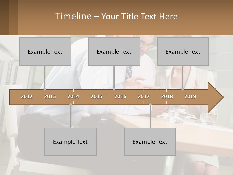 A Man And Woman Sitting At A Table With A Tablet PowerPoint Template