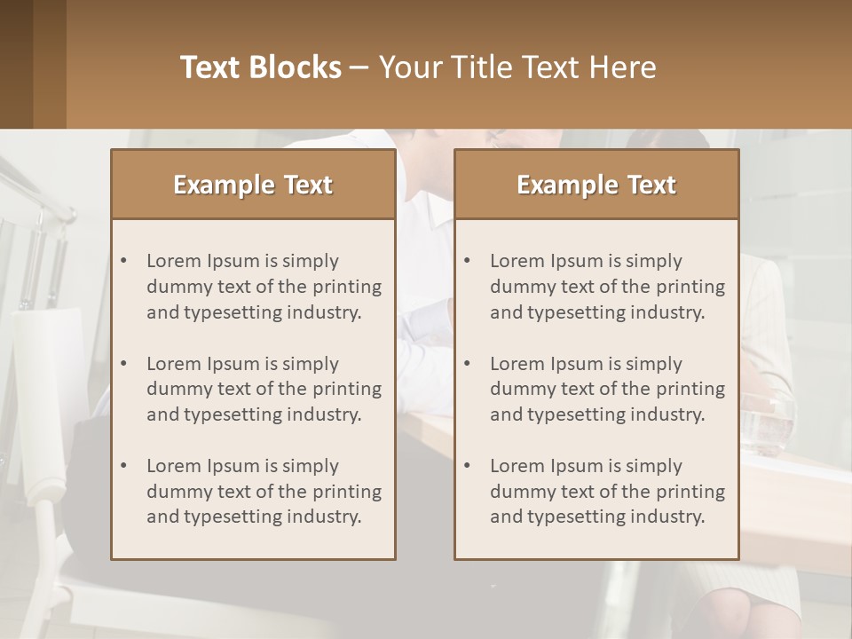 A Man And Woman Sitting At A Table With A Tablet PowerPoint Template