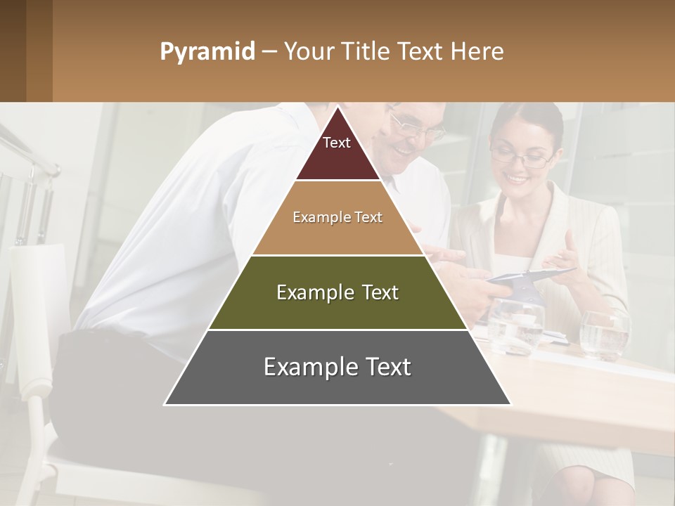 A Man And Woman Sitting At A Table With A Tablet PowerPoint Template