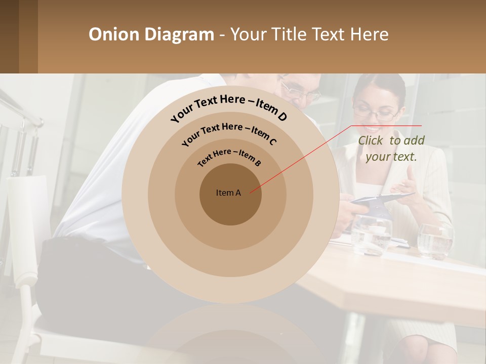 A Man And Woman Sitting At A Table With A Tablet PowerPoint Template