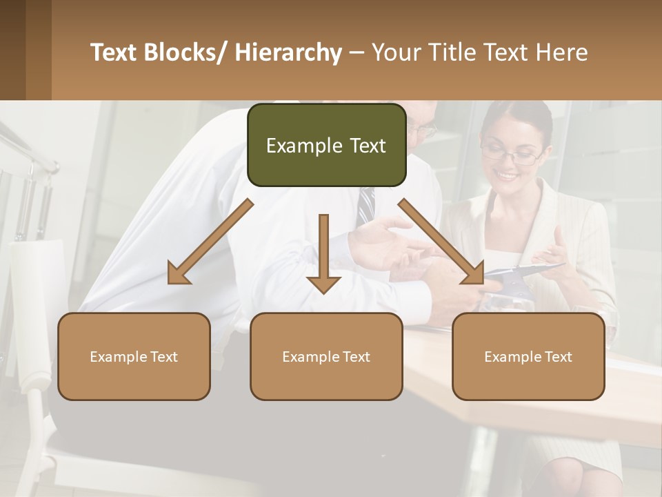 A Man And Woman Sitting At A Table With A Tablet PowerPoint Template