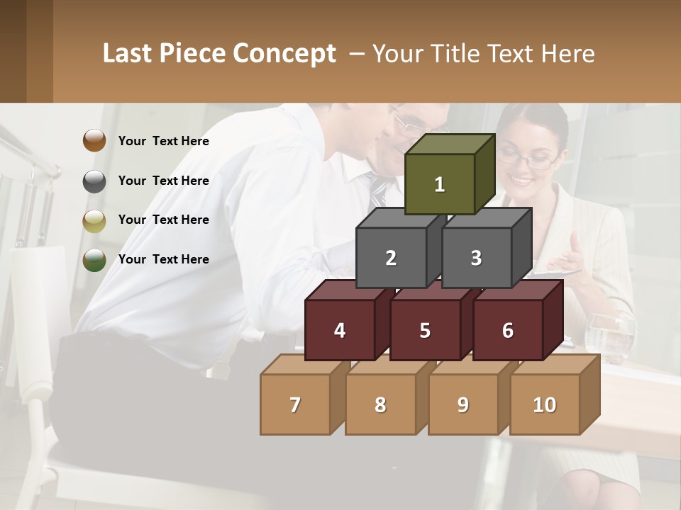 A Man And Woman Sitting At A Table With A Tablet PowerPoint Template
