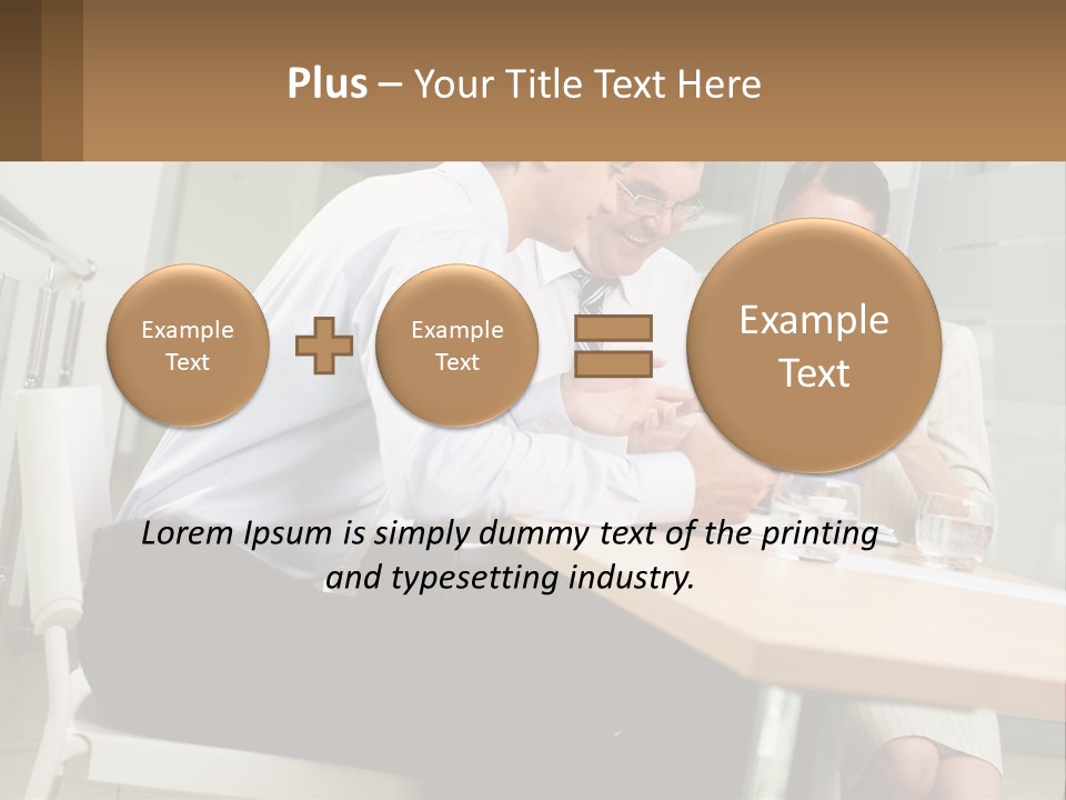A Man And Woman Sitting At A Table With A Tablet PowerPoint Template