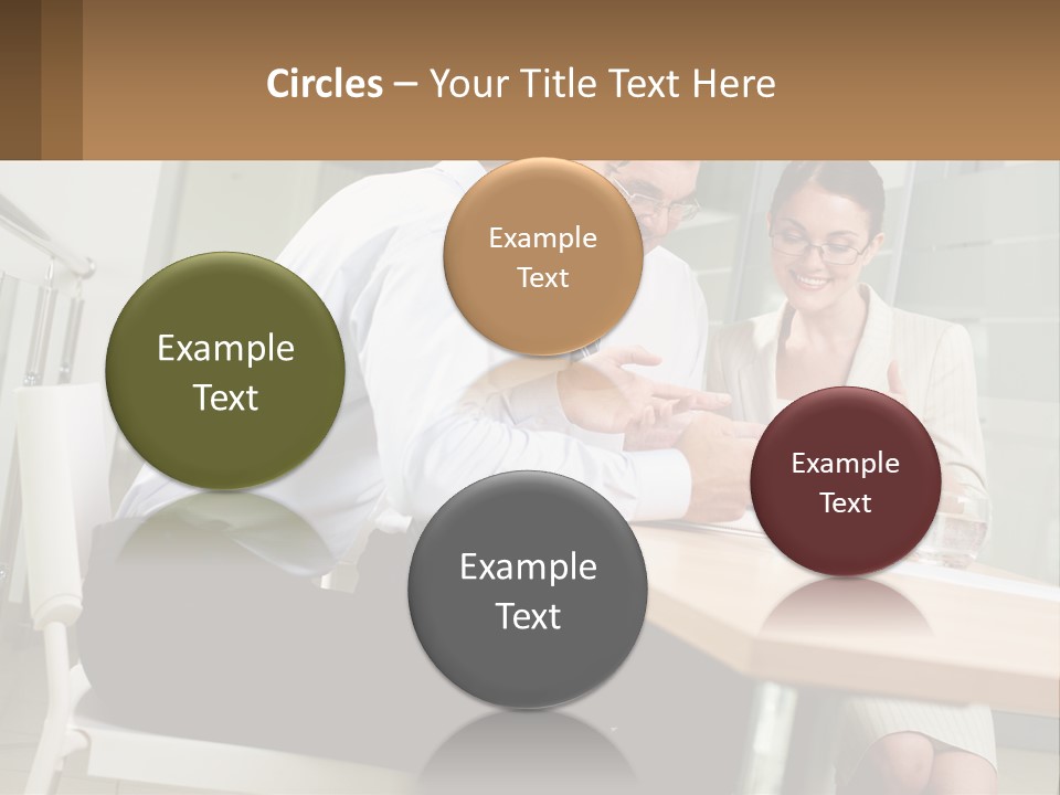 A Man And Woman Sitting At A Table With A Tablet PowerPoint Template