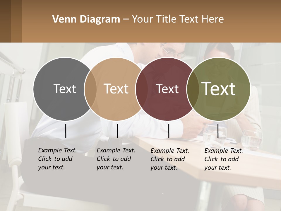 A Man And Woman Sitting At A Table With A Tablet PowerPoint Template