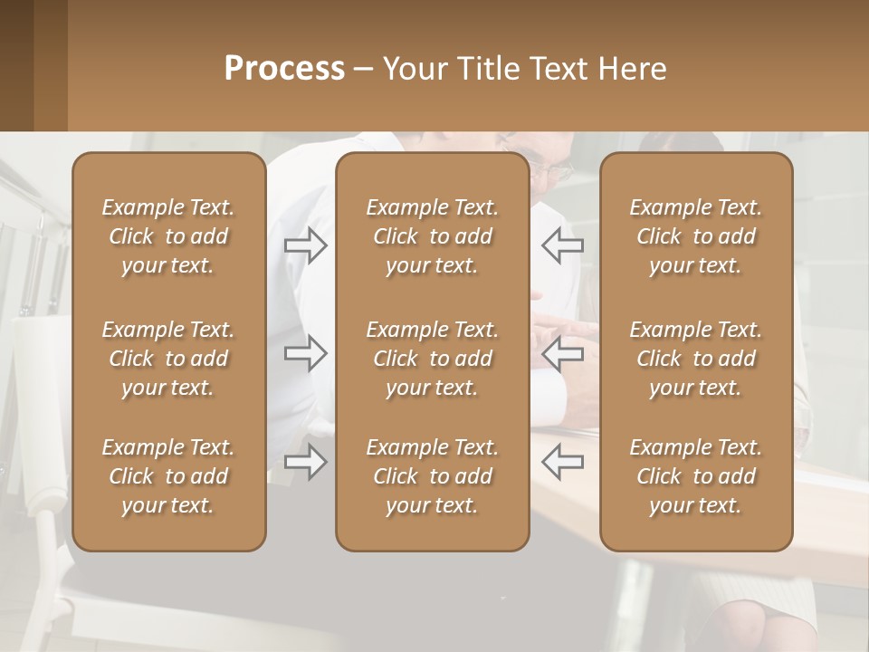 A Man And Woman Sitting At A Table With A Tablet PowerPoint Template