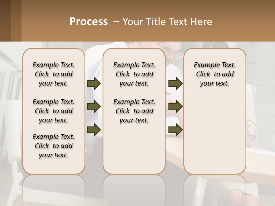 A Man And Woman Sitting At A Table With A Tablet PowerPoint Template