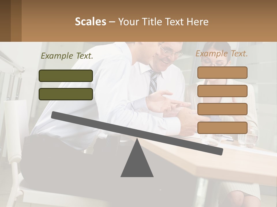 A Man And Woman Sitting At A Table With A Tablet PowerPoint Template