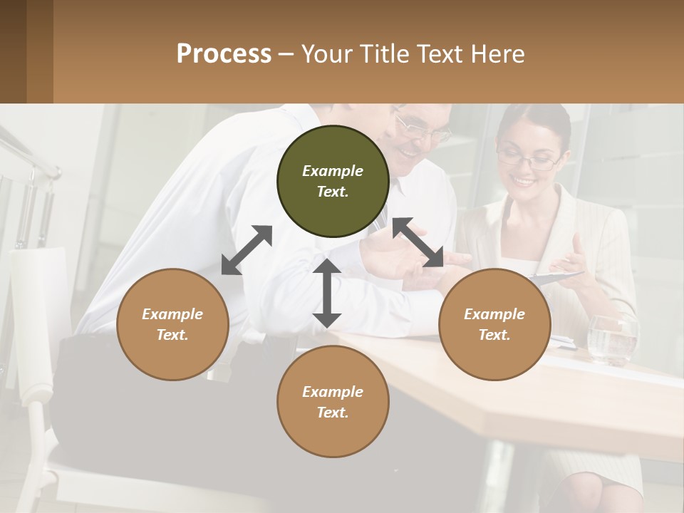 A Man And Woman Sitting At A Table With A Tablet PowerPoint Template