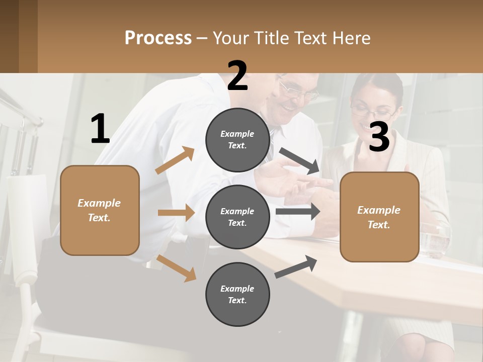 A Man And Woman Sitting At A Table With A Tablet PowerPoint Template