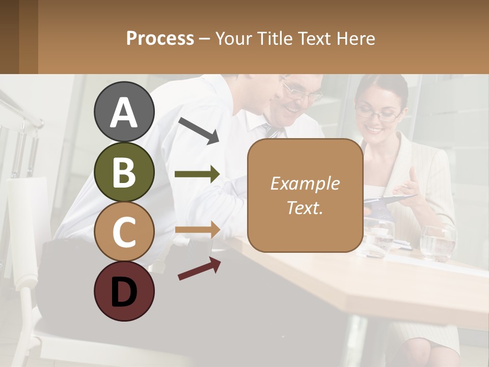 A Man And Woman Sitting At A Table With A Tablet PowerPoint Template