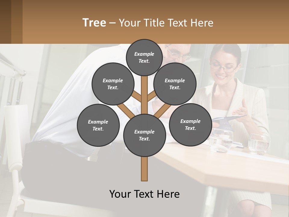 A Man And Woman Sitting At A Table With A Tablet PowerPoint Template