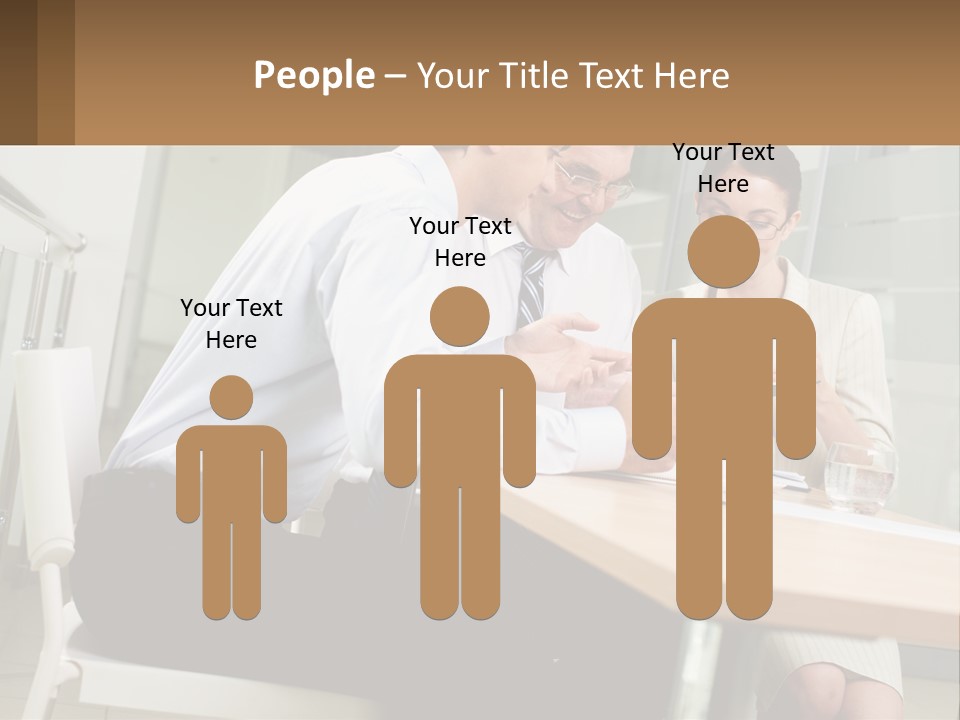 A Man And Woman Sitting At A Table With A Tablet PowerPoint Template