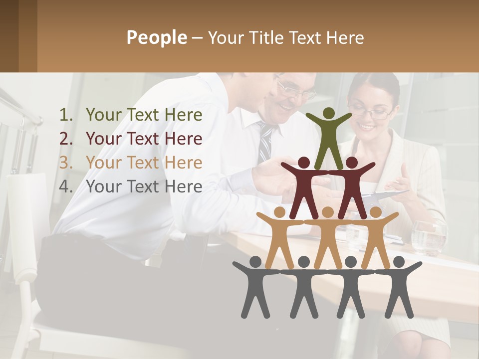 A Man And Woman Sitting At A Table With A Tablet PowerPoint Template