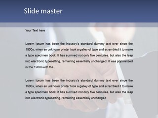 Two Men Shaking Hands In Front Of A Group Of People PowerPoint Template