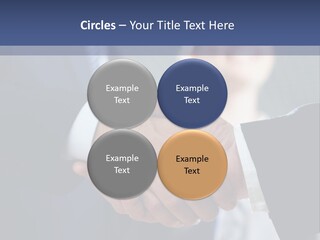 Two Men Shaking Hands In Front Of A Group Of People PowerPoint Template