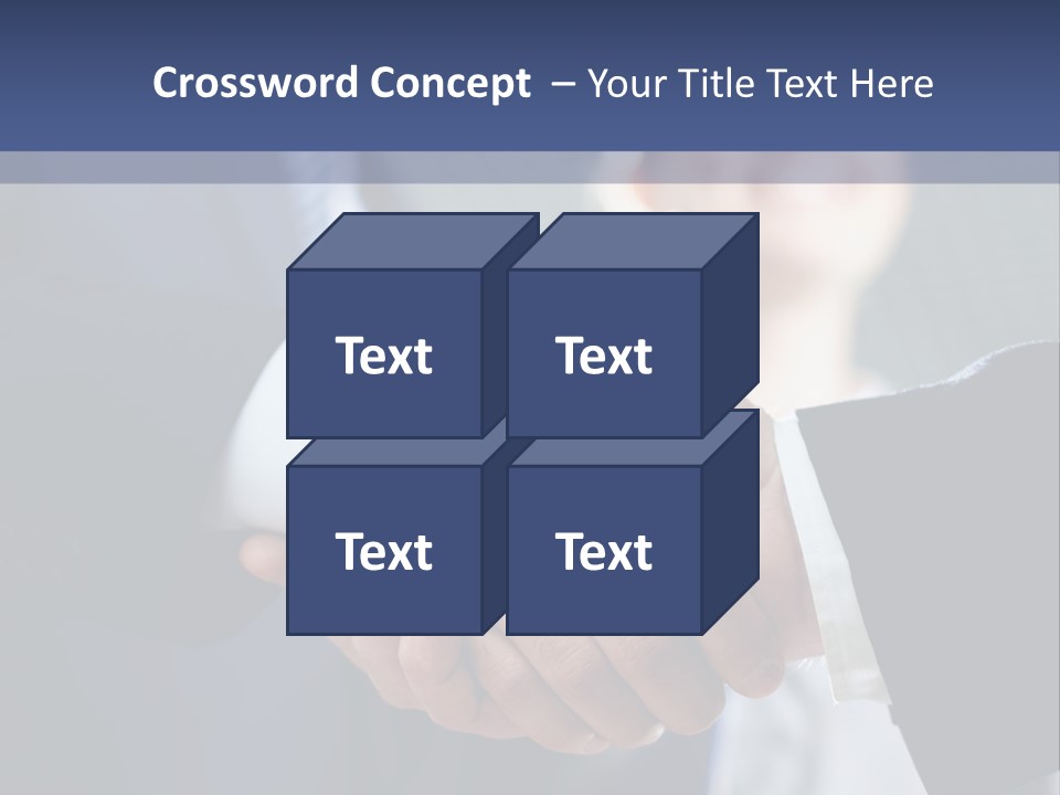 Two Men Shaking Hands In Front Of A Group Of People PowerPoint Template