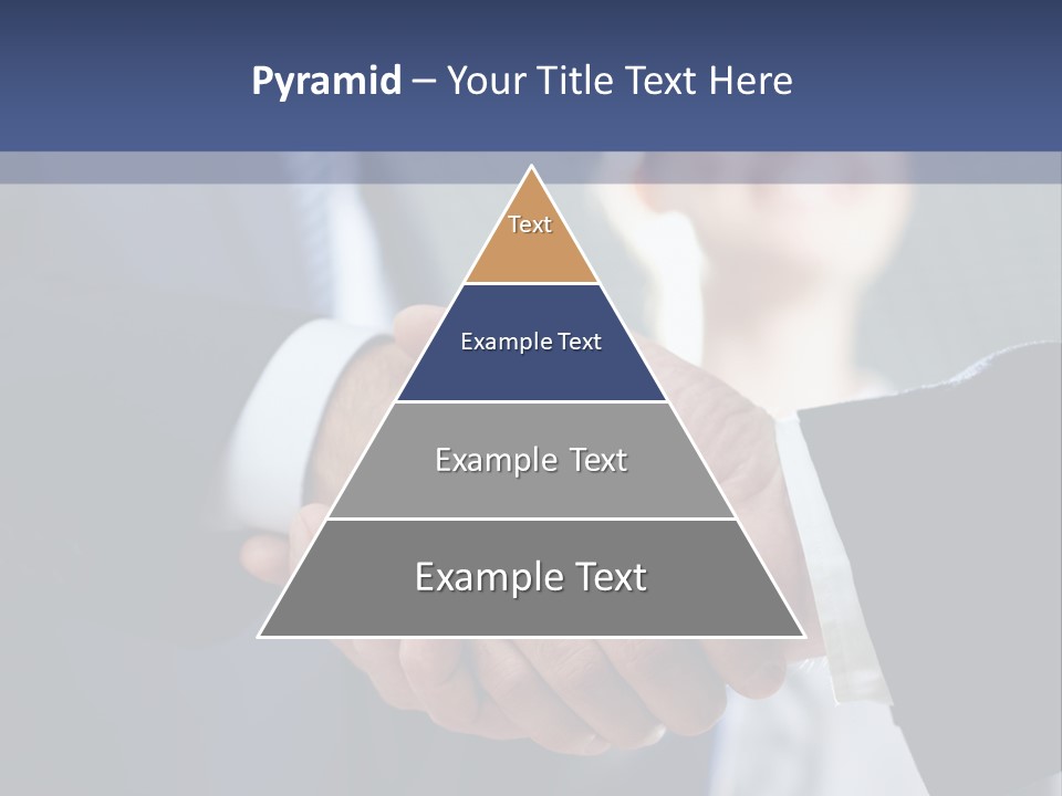 Two Men Shaking Hands In Front Of A Group Of People PowerPoint Template