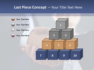 Two Men Shaking Hands In Front Of A Group Of People PowerPoint Template