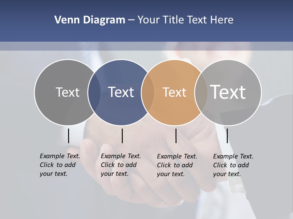 Two Men Shaking Hands In Front Of A Group Of People PowerPoint Template