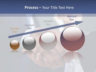Two Men Shaking Hands In Front Of A Group Of People PowerPoint Template