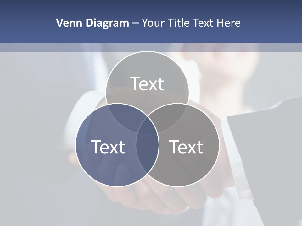 Two Men Shaking Hands In Front Of A Group Of People PowerPoint Template
