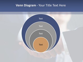 Two Men Shaking Hands In Front Of A Group Of People PowerPoint Template