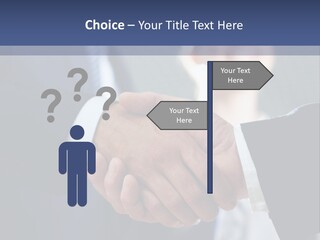 Two Men Shaking Hands In Front Of A Group Of People PowerPoint Template