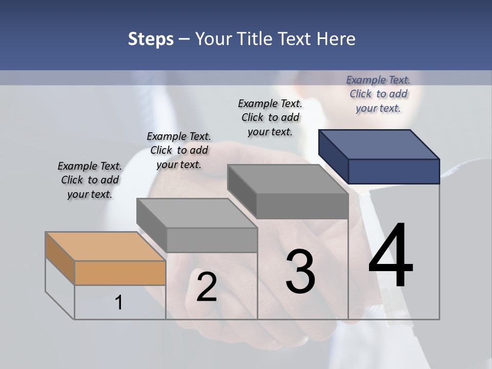 Two Men Shaking Hands In Front Of A Group Of People PowerPoint Template